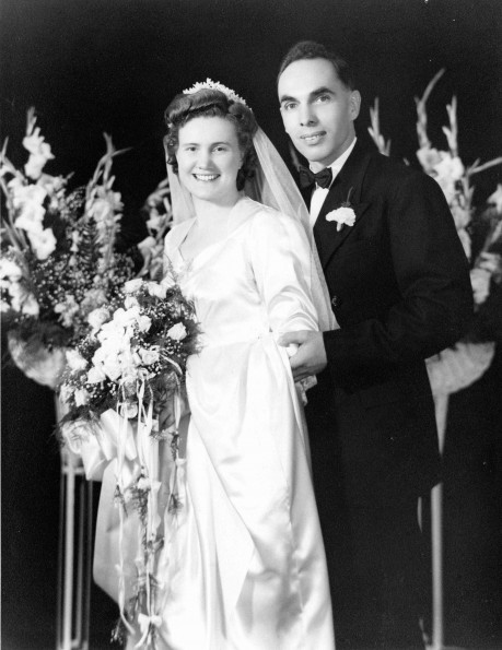 [Rudolph and Mary Reinhart's wedding photo]