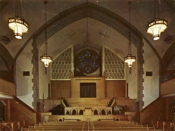 Interior of the Takoma Park Seventh-day Adventist Church in 1962
