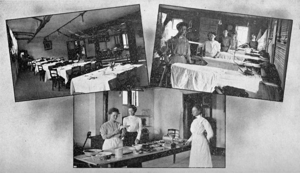 [Dining room, kitchen, and electric ironing room at Emmanuel Missionary College]