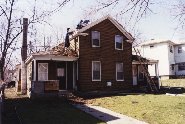 [Restoration work on the White's Wood St. home in Battle Creek, Michigan]