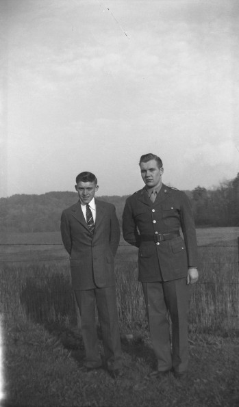 [Two unknown men, one in a World War II uniform]