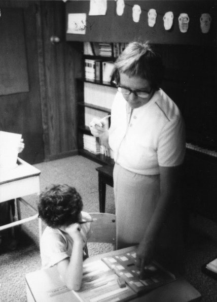 Mary Pedigo teaching at the Jonesboro Seventh-day Adventist School