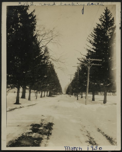 E.M.C. road looking north, March 1930