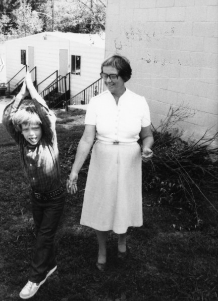 Mary Pedigo and a student at Jonesboro Seventh-day Adventist School
