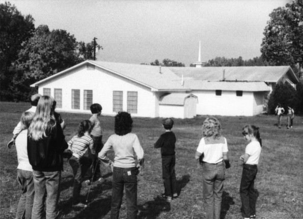 Harold Hiday and his students at the Mountain Home Seventh-day Adventist School