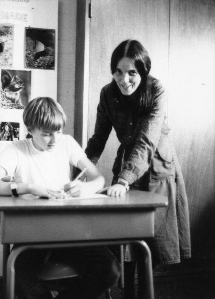 Barbara Schenck assisting a student at the Clinton Seventh-day Adventist School